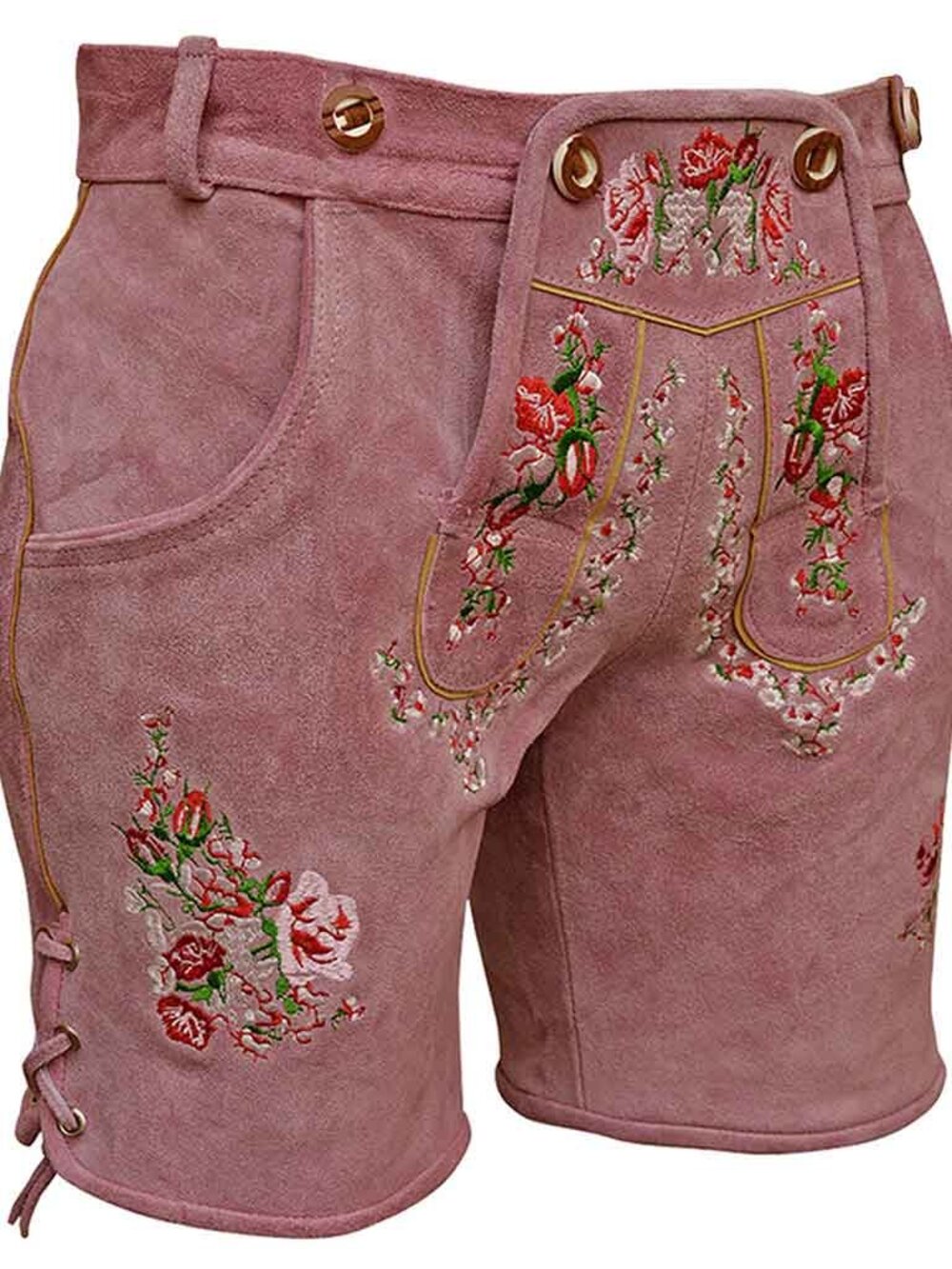 Women’s Pink Lederhosen Oktoberfest Outfit Bavarian Traditional Costume Size 34